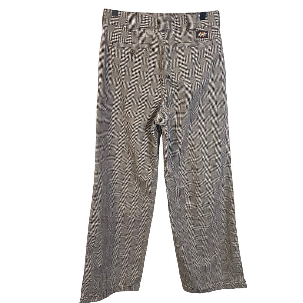 Dickies Relaxed Fit Glen Plaid Bakerhill Pant Brown Tan 100% Cotton Sz 6R - Picture 12 of 12